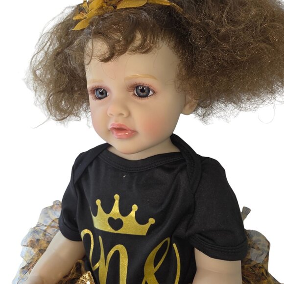 55 cm Babylistic Soft Silicone Vinyl Reborn Doll with rooted hair, eyes, nails - Picture 3 of 10
